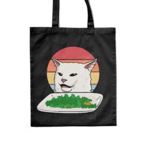 Bolsa Tote Bag de Gato Cenando Meme